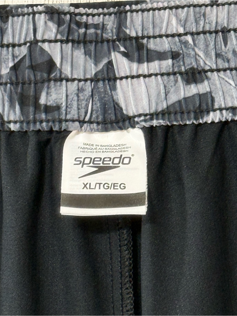 Speedo Black Swim Skort with Gray Patterned Waistband - Picture 2 of 12